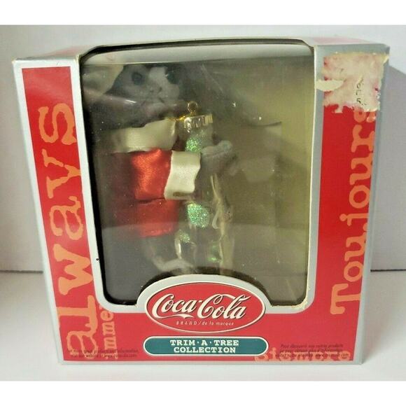 Coca-Cola Christmas Ornament 2000 Trim A Tree Collection Seal & Bottle NOS U72 - Picture 1 of 4